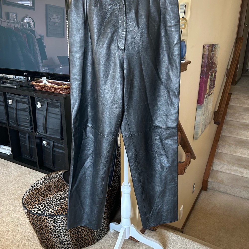 VTG Black Genuine Leather Pants